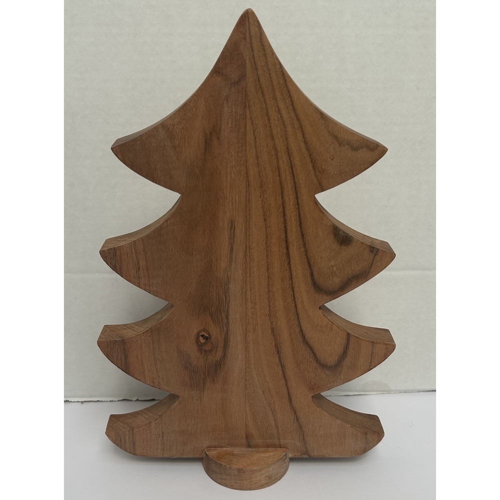 Crate‎ & Barrel Large Wood Tabletop Tree Christmas Rustic 12 inches New in Box